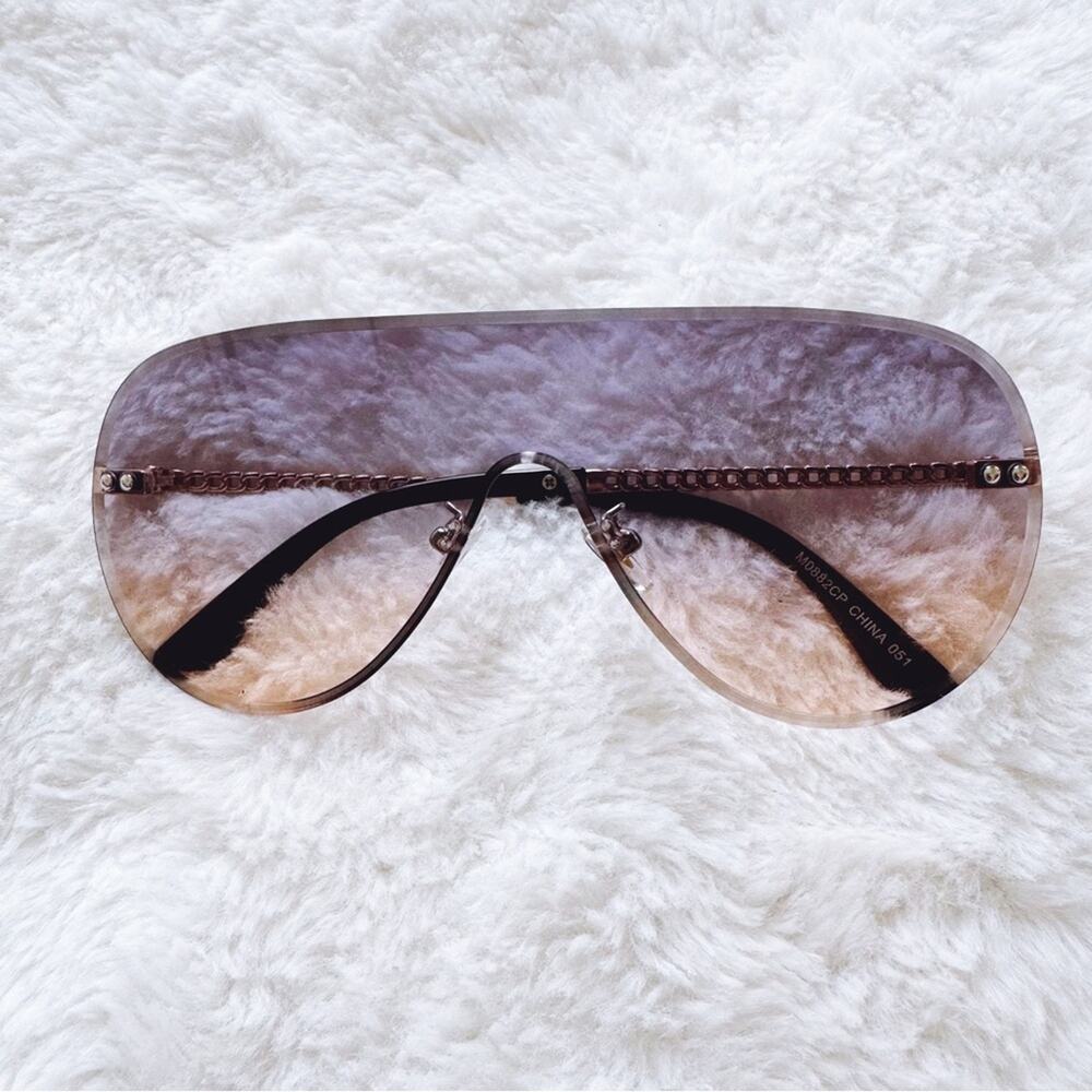 Jasmine Clear Purple Sleek Single-Lens Sunglasses